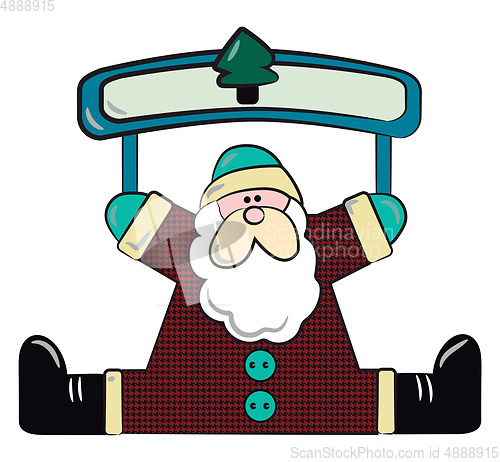 Image of Santa Claus hanger vector or color illustration