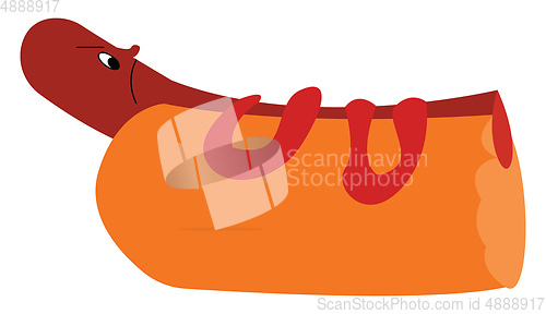 Image of Cute cartoon hotdog vector or color illustration