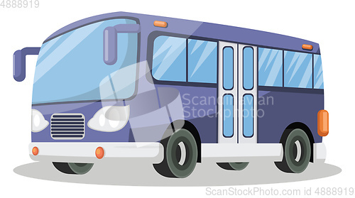 Image of Purple bus with doors on the middle vector illustration on white