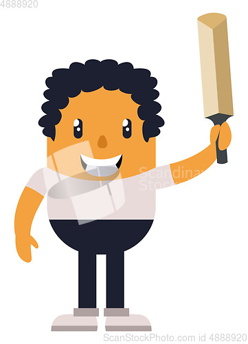 Image of Man with sword, illustration, vector on white background.
