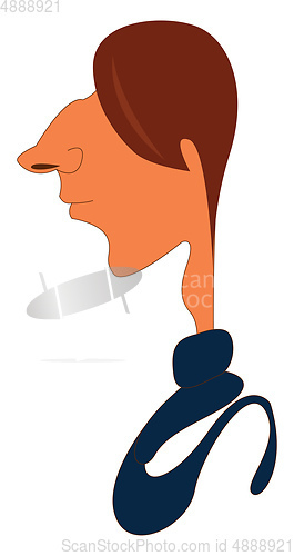 Image of Caricature of man with big nose vector illustration on white bac