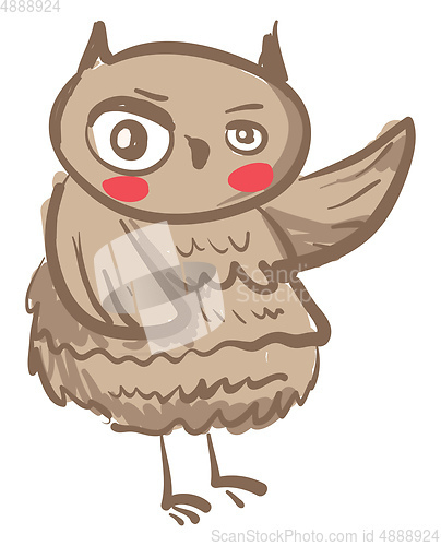 Image of An owl with uneven eyes vector or color illustration