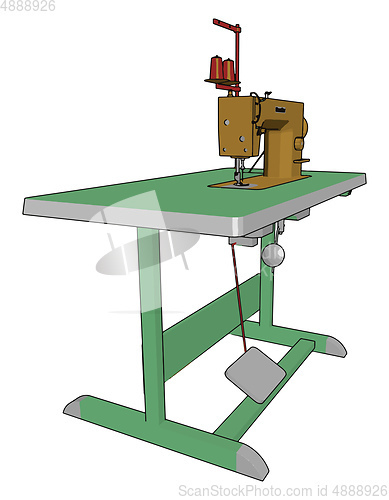 Image of Sewing machine parts vector or color illustration