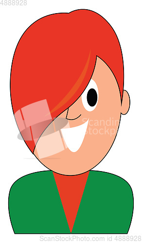 Image of Clipart of a small boy dyed his hair in his head vector or color