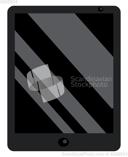 Image of A modern black tough screen hand-held tablet device vector color