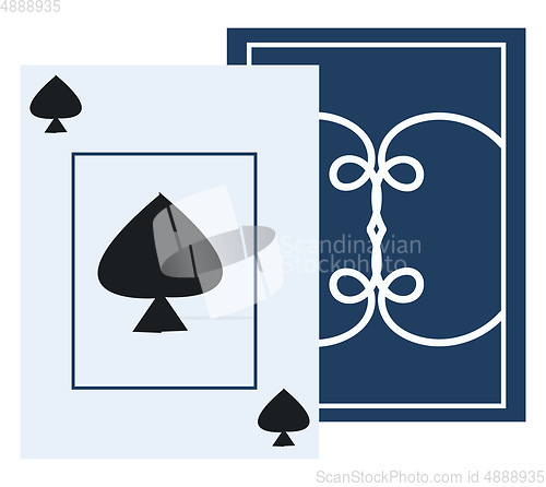 Image of One play card of spades illustration vector on white background 