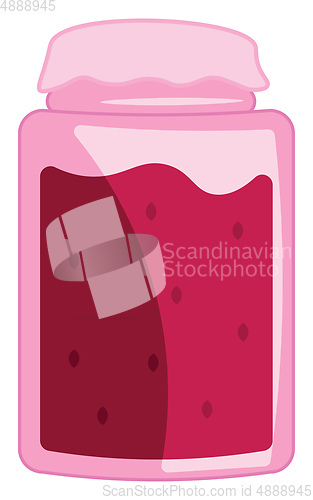 Image of A glass filled with yummy red raspberry jam vector color drawing