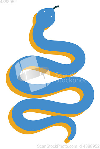 Image of Clipart of a blue-colored slithering snake vector or color illus