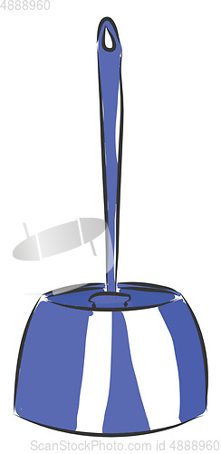 Image of Blue toilet brush vector illustration on white background.