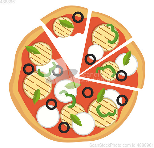 Image of Colorful vegetarian pizzaPrint