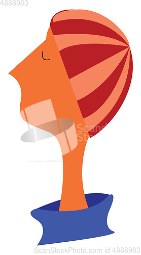 Image of Boy in warm blue sweater vector or color illustration