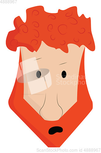 Image of A boy with orange hair and beard, vector color illustration.