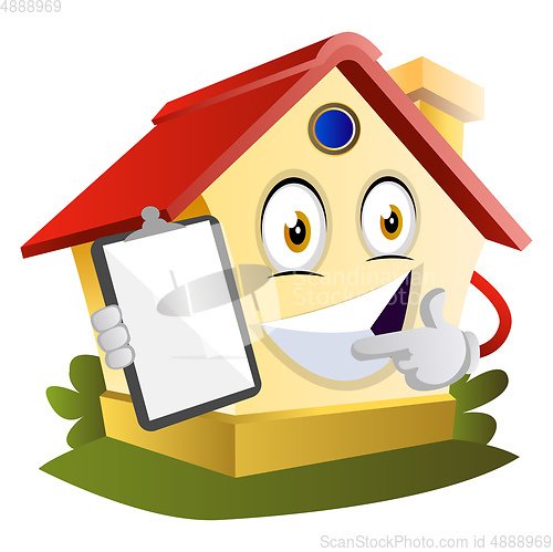 Image of House is showing instructions, illustration, vector on white bac