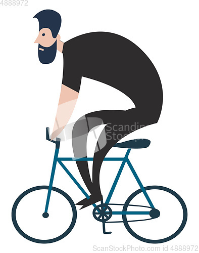 Image of Vector illustration on white background of a cyclist dressed in 