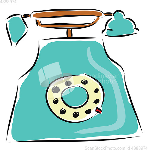 Image of Old blue phone illustration vector on white background 
