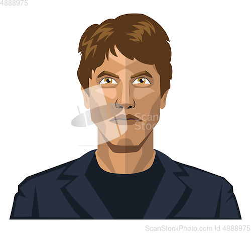 Image of Man with short brown hair illustration vector on white backgroun