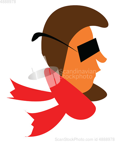 Image of Man wearing rectangular sunglasses vector or color illustration