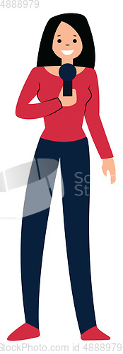 Image of Female reported character vector illustration on a white backgro