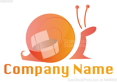 Image of Orange snail vector logo design on a white background