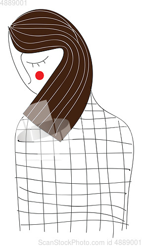 Image of Drawing of a brunette woman vector illustration 