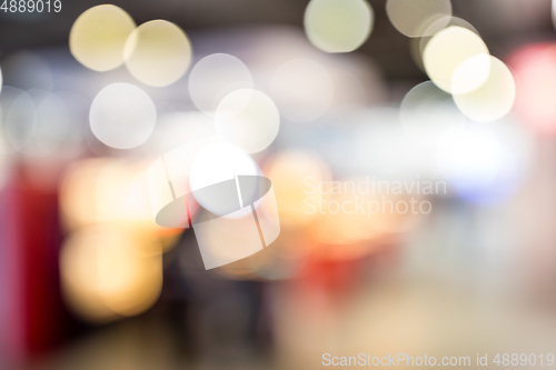 Image of Blurry view of shopping plaza