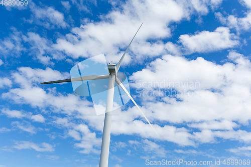 Image of Wind turbine with sky
