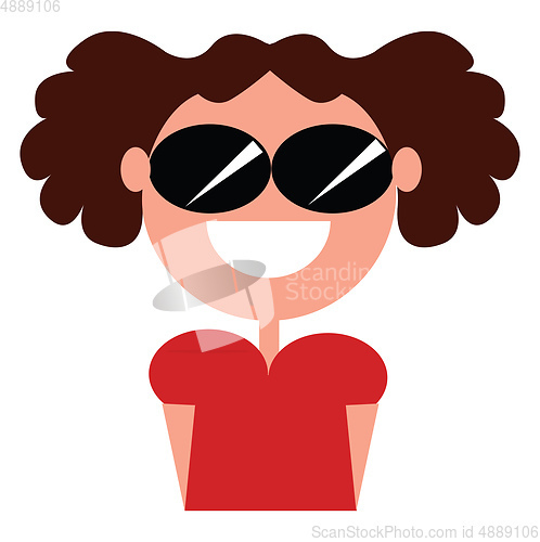 Image of Portrait of a happy girl vector or color illustration