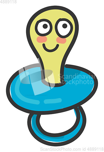 Image of Happy baby pacifier illustration vector on white background