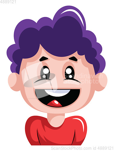 Image of Young boy is very excited illustration vector on white backgroun