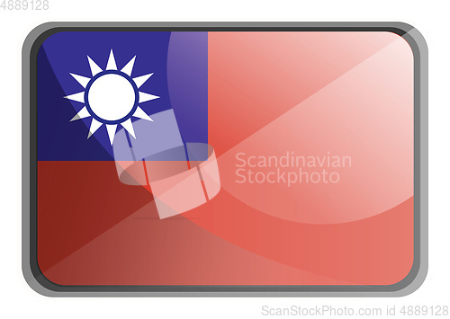 Image of Vector illustration of Taiwan flag on white background.