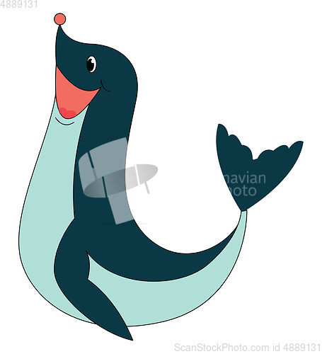 Image of Smiling blue fur seal vector illustration on white background 