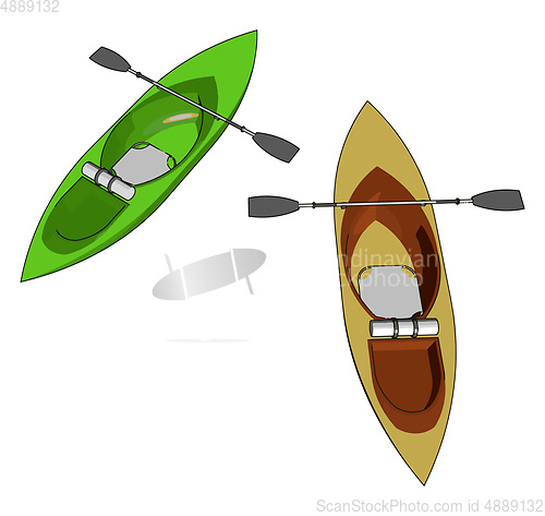 Image of Use of sea kayaks vector or color illustration