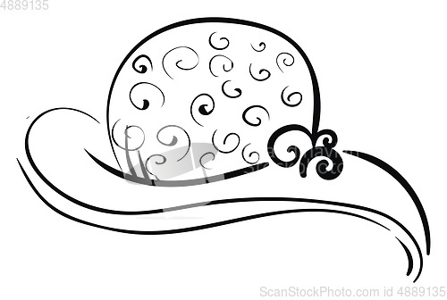 Image of A touristy hat with design and feather on it vector or color ill