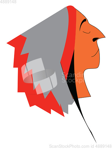 Image of A native American or an Indian in his traditional head costume v