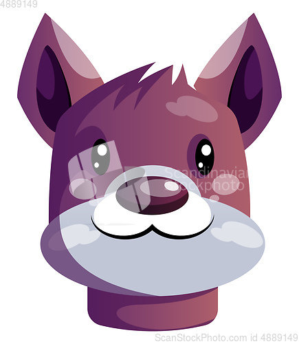 Image of Adorable purple dog vector illustartion on white background