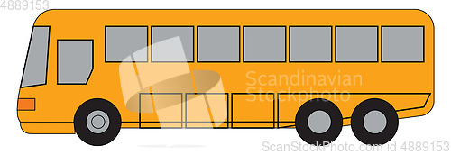 Image of Long yellow bus vector illustration on white background.