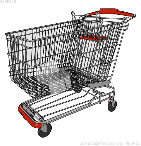 Image of The mall cart trolley vector or color illustration