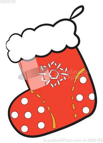 Image of Red & white Christmas decoration boots vector or color illustrat