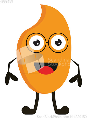 Image of Light orange monster with big eyes and round glasses vector illu