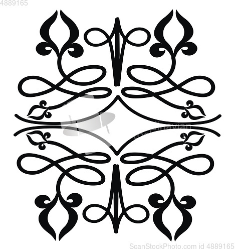 Image of Beautiful black and white traditional drawing ornament vector co