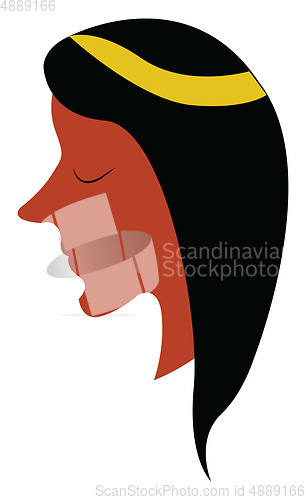 Image of Tanned girl vector or color illustration