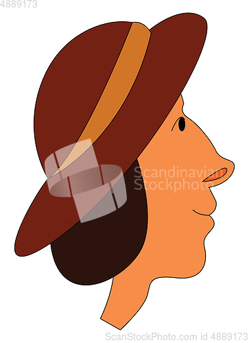 Image of Woman in hat vector or color illustration