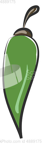 Image of Cartoon green pepper with an exclamation mark vector or color il