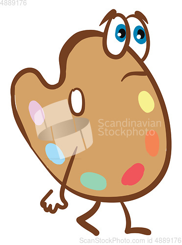 Image of Emoji of a sad brown-colored palette vector or color illustratio