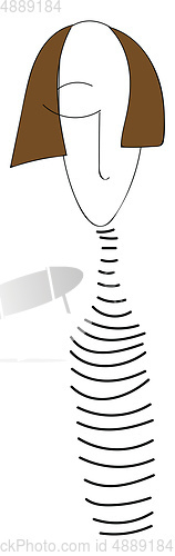 Image of A thin girl wearing a striped sweater vector or color illustrati