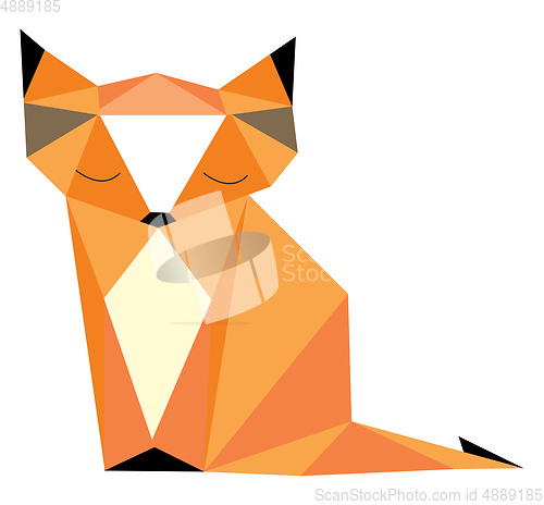 Image of Fox of geometrical shapes vector or color illustration