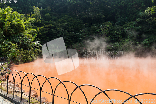 Image of Blood pond hell in Beppu of Japan