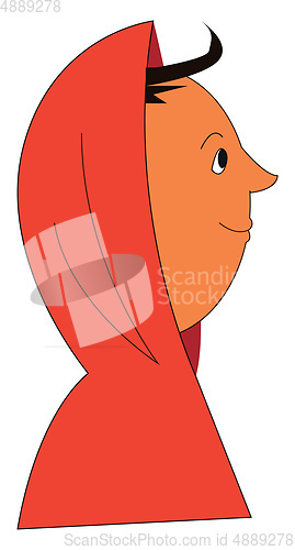 Image of Clipart of a boy with a red hoodie vector or color illustration