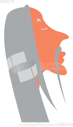 Image of Portrait of old monk vector or color illustration