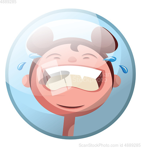 Image of Cartoon character of a girl crying vector illustration in light 